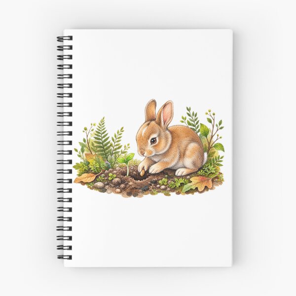 Item preview, Cute Bunny Planting a Seed – Kawaii Rabbit Gardening Nature Cottagecore designed and sold by MrDev.