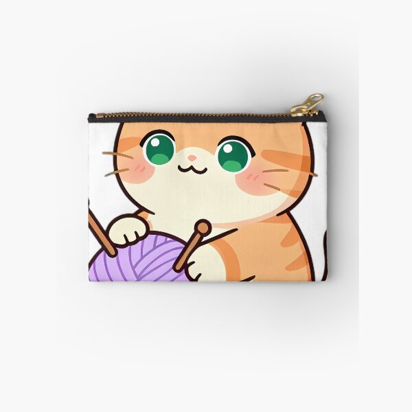 Item preview, Cute Kitten with Pastel Yarn Ball and Knitting Needles designed and sold by pumsquare.