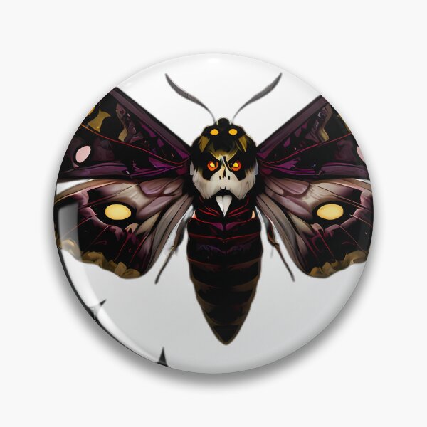 Item preview, Gothic Deaths Head Hawkmoth Crescent Moon Emblem designed and sold by IllumeInk.