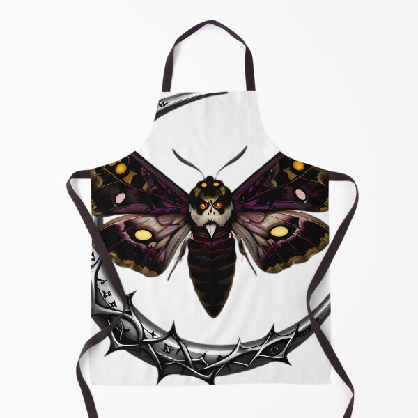 Item preview, Gothic Deaths Head Hawkmoth Crescent Moon Emblem designed and sold by IllumeInk.