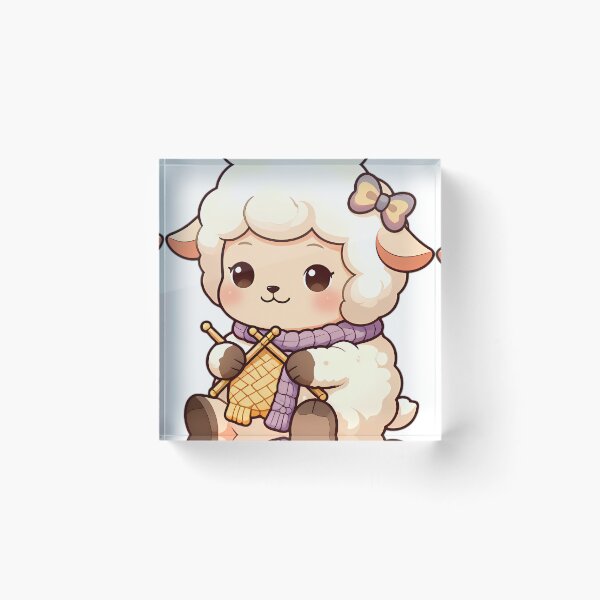Item preview, Cute Baby Lamb Knitting a Cozy Woolen Scarf designed and sold by pumsquare.