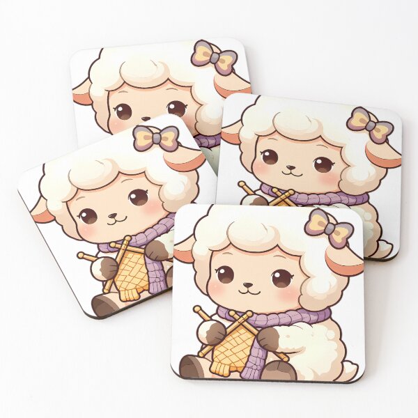 Item preview, Cute Baby Lamb Knitting a Cozy Woolen Scarf designed and sold by pumsquare.