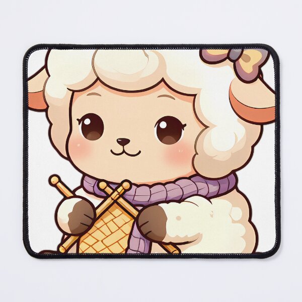 Item preview, Cute Baby Lamb Knitting a Cozy Woolen Scarf designed and sold by pumsquare.