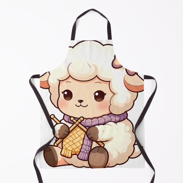 Item preview, Cute Baby Lamb Knitting a Cozy Woolen Scarf designed and sold by pumsquare.