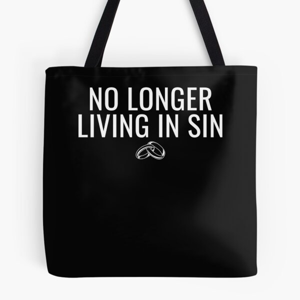 Item preview, No Longer Living in Sin Funny Bride Groom Marriage Wedding designed and sold by KristenSabol.