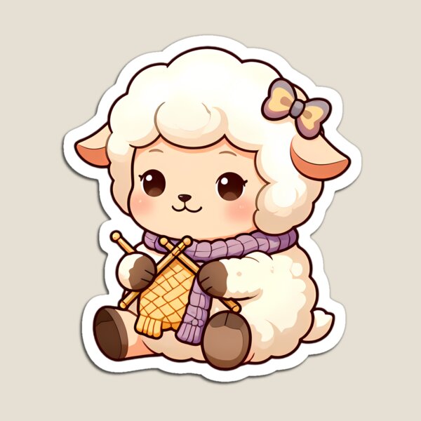 Item preview, Cute Baby Lamb Knitting a Cozy Woolen Scarf designed and sold by pumsquare.