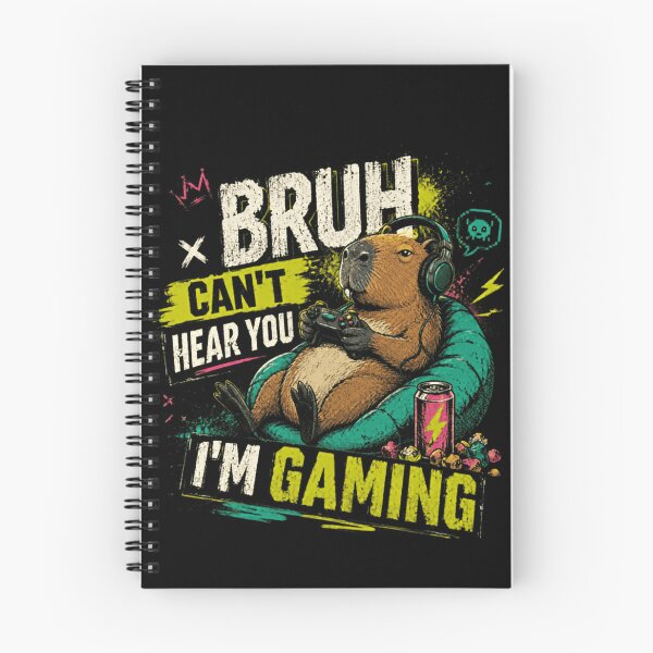 Item preview, Bruh Can't Hear You I'm Gaming Capybara Gamer Quote designed and sold by RetroMini2026.