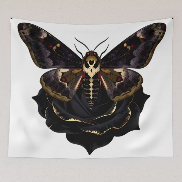 Item preview, Gothic Deaths Head Hawkmoth Velvet Rose Blossom designed and sold by IllumeInk.