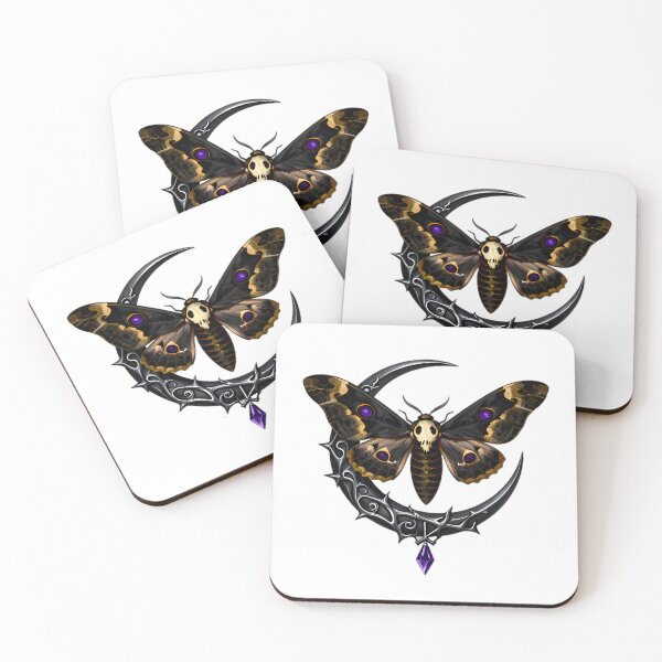 Item preview, Gothic Deaths Head Hawkmoth Silver Moon Arcana designed and sold by IllumeInk.