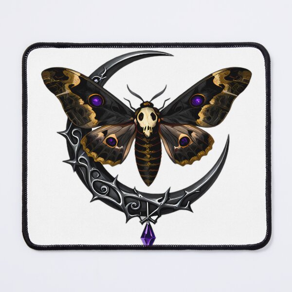 Item preview, Gothic Deaths Head Hawkmoth Silver Moon Arcana designed and sold by IllumeInk.