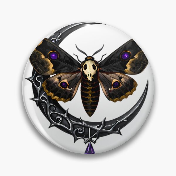 Item preview, Gothic Deaths Head Hawkmoth Silver Moon Arcana designed and sold by IllumeInk.