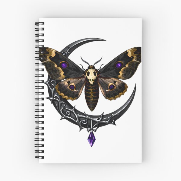 Item preview, Gothic Deaths Head Hawkmoth Silver Moon Arcana designed and sold by IllumeInk.