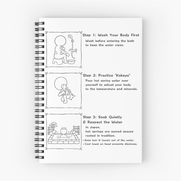 Item preview, How to Enjoy Japanese Onsen - Hot Spring Etiquette Guide Pictogram designed and sold by japan-picto.