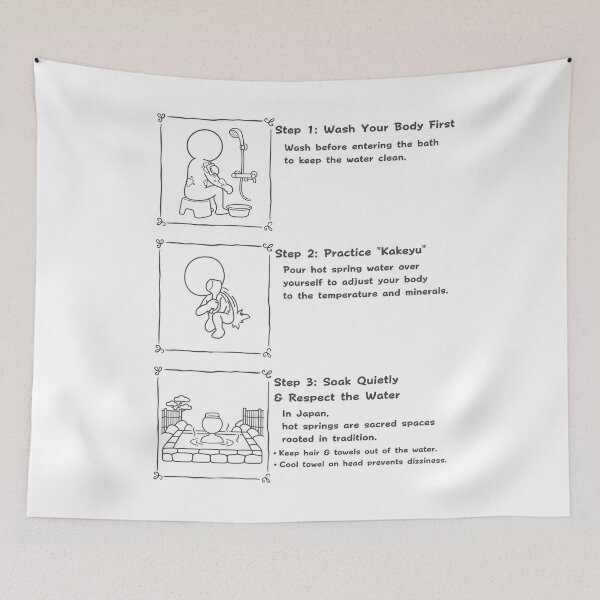 Item preview, How to Enjoy Japanese Onsen - Hot Spring Etiquette Guide Pictogram designed and sold by japan-picto.