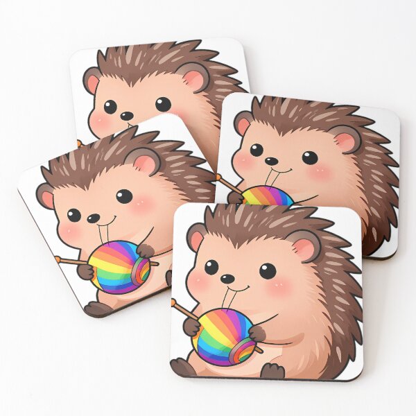 Item preview, Cute Hedgehog with Colorful Wool Yarn and Needles designed and sold by pumsquare.