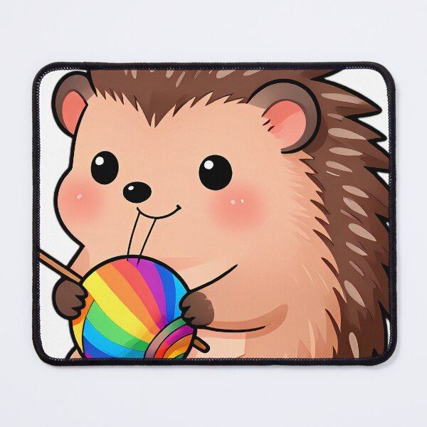 Item preview, Cute Hedgehog with Colorful Wool Yarn and Needles designed and sold by pumsquare.