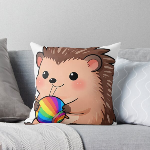 Item preview, Cute Hedgehog with Colorful Wool Yarn and Needles designed and sold by pumsquare.