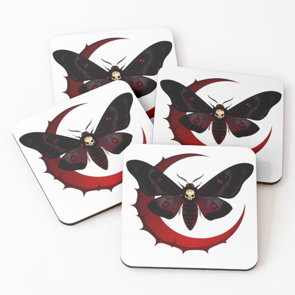 Item preview, Gothic Deaths Head Hawkmoth Crimson Crescent Eclipse designed and sold by IllumeInk.