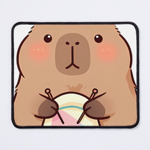 Item preview, Cute Capybara with Cozy Patchwork Knitted Blanket designed and sold by pumsquare.