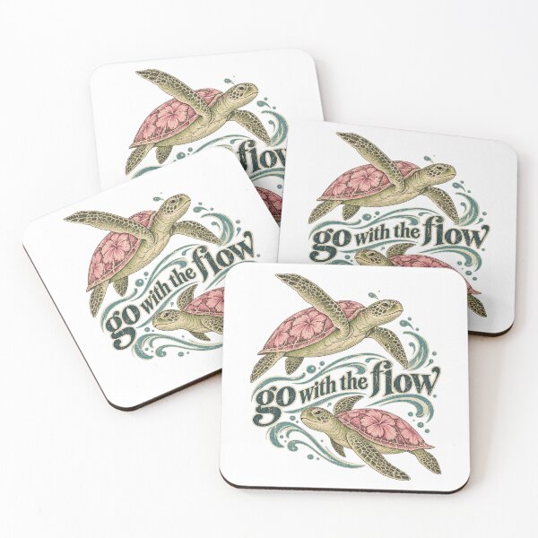 Item preview, Go With The Flow Cute Sea Turtles Tropical Ocean Design designed and sold by JapanAnimeSH2.