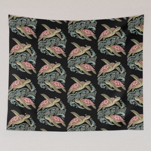 Item preview, Go With The Flow Cute Sea Turtles Tropical Ocean Design designed and sold by JapanAnimeSH2.