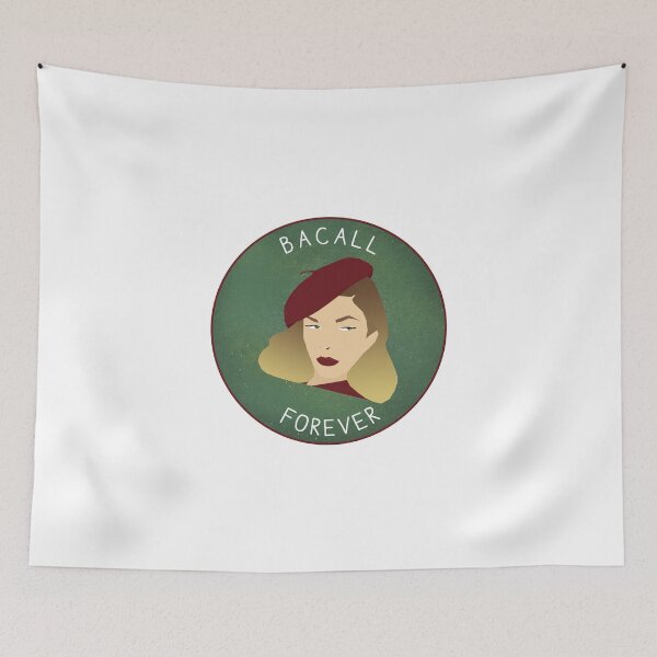 Item preview, Bacall Forever - Lauren Bacall Tribute Design, Textured Forest Green Background designed and sold by anafilipal.