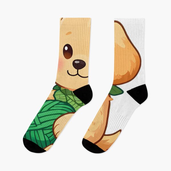 Item preview, Cute Golden Retriever with Emerald Green Yarn Ball designed and sold by pumsquare.