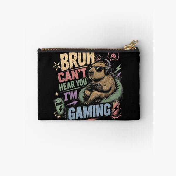 Item preview, Bruh Can't Hear You I'm Gaming Gamer Video Game Capybara designed and sold by RetroMini2026.