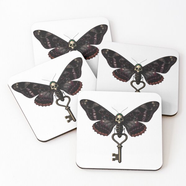 Item preview, Gothic Deaths Head Hawkmoth Heart Key designed and sold by IllumeInk.