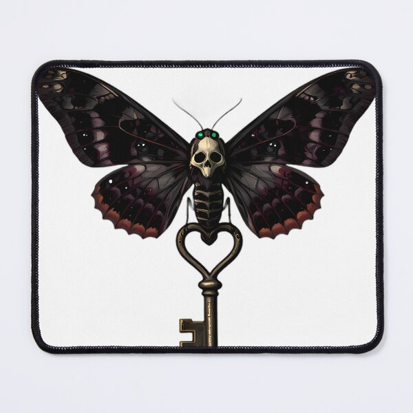 Item preview, Gothic Deaths Head Hawkmoth Heart Key designed and sold by IllumeInk.