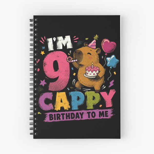 Item preview, I'm 9 Cappy Birthday To Me Capybara Nine Year Old Birthday Celebration designed and sold by RetroMini2026.