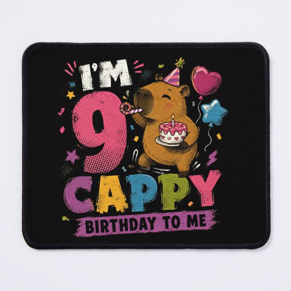 Item preview, I'm 9 Cappy Birthday To Me Capybara Nine Year Old Birthday Celebration designed and sold by RetroMini2026.