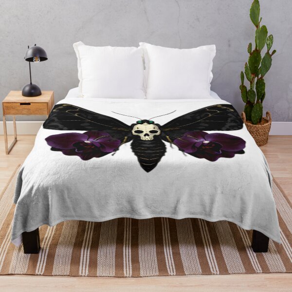 Item preview, Gothic Deaths Head Hawkmoth Purple Orchid designed and sold by IllumeInk.