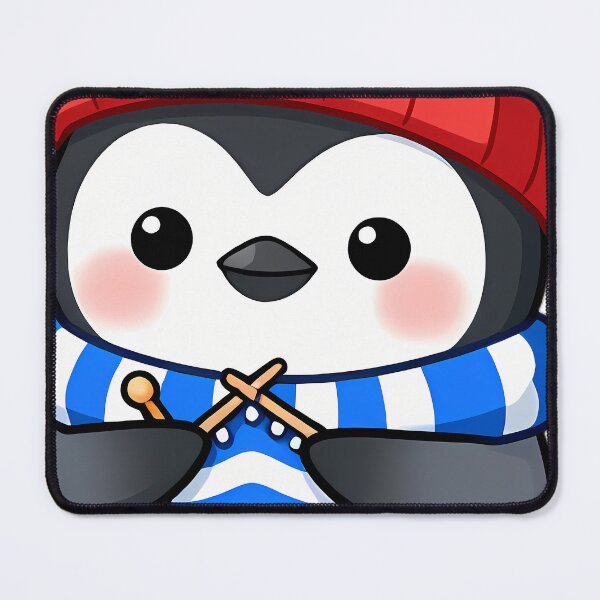 Item preview, Cute Penguin Chick Knitting Royal Blue Scarf designed and sold by pumsquare.