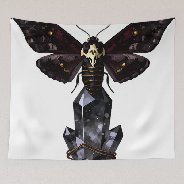 Item preview, Gothic Deaths Head Hawkmoth Smoky Quartz designed and sold by IllumeInk.