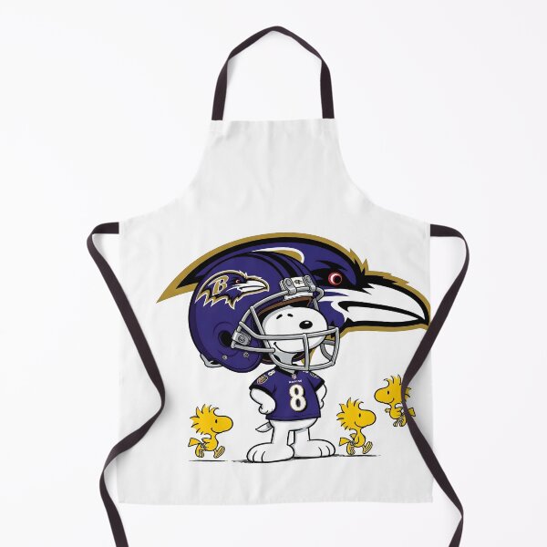 Item preview, Día de partido de los aficionados al fútbol americano de los Baltimore Ravens con Snoopy y Woodstock designed and sold by DamianRoy88.