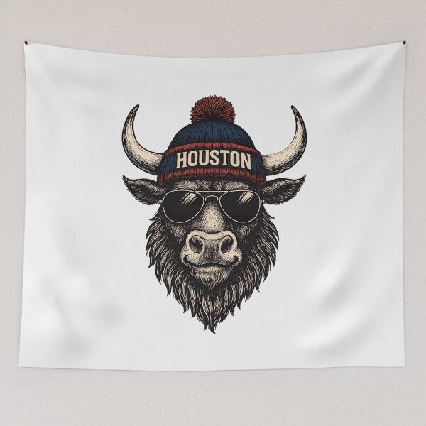 Item preview, Cool Bull Beanie Sunglasses Retro Graphic Tee designed and sold by Swango1994.
