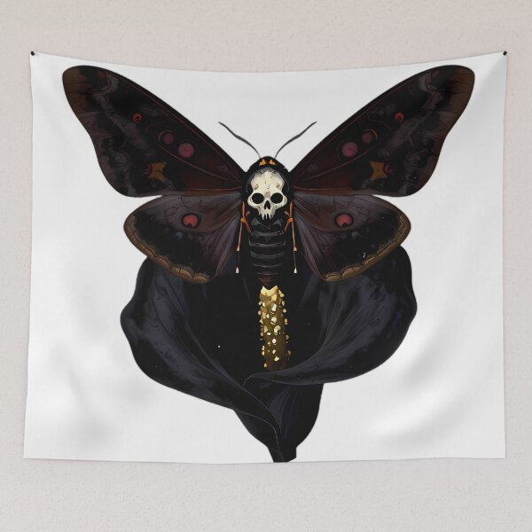 Item preview, Gothic Deaths Head Hawkmoth Black Lily Dewdrop designed and sold by IllumeInk.