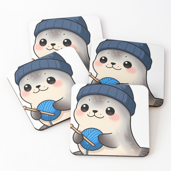 Item preview, Cute Seal Pup with Baby Blue Wool and Crochet Hook designed and sold by pumsquare.