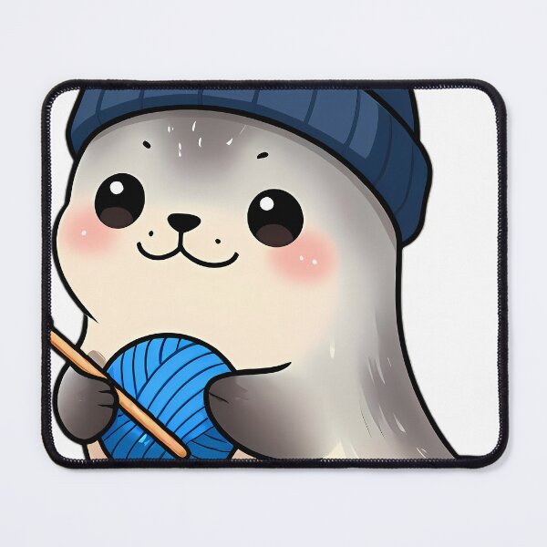 Item preview, Cute Seal Pup with Baby Blue Wool and Crochet Hook designed and sold by pumsquare.