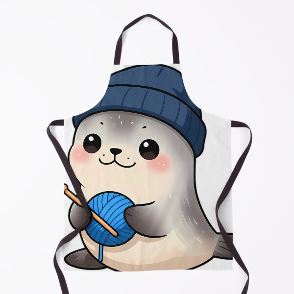 Item preview, Cute Seal Pup with Baby Blue Wool and Crochet Hook designed and sold by pumsquare.