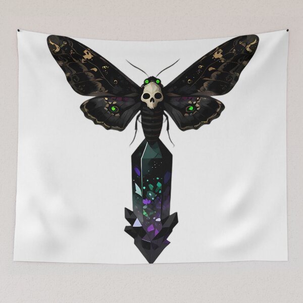 Item preview, Gothic Deaths Head Hawkmoth Fluorite Obelisk designed and sold by IllumeInk.