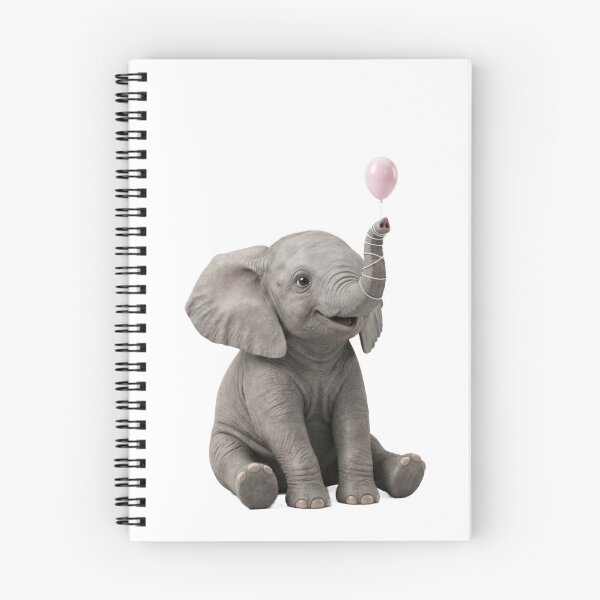 Item preview, Cute Baby Elephant with Tiny Balloon 3D Art designed and sold by meghnad.