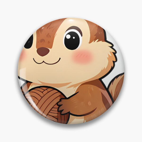 Item preview, Cute Chipmunk with Hazelnut Wool Yarn Ball designed and sold by pumsquare.
