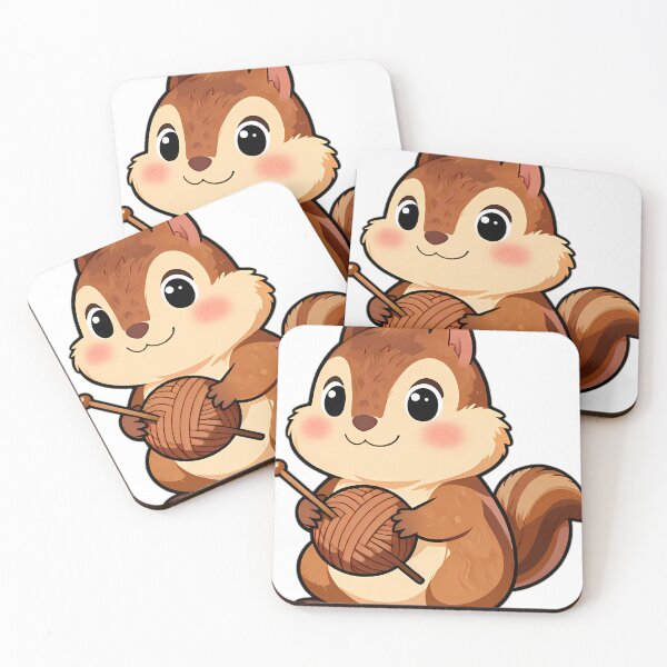 Item preview, Cute Chipmunk with Hazelnut Wool Yarn Ball designed and sold by pumsquare.