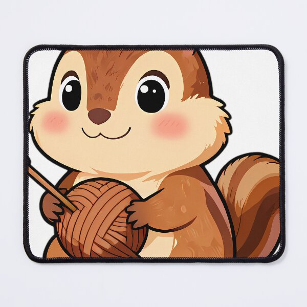 Item preview, Cute Chipmunk with Hazelnut Wool Yarn Ball designed and sold by pumsquare.