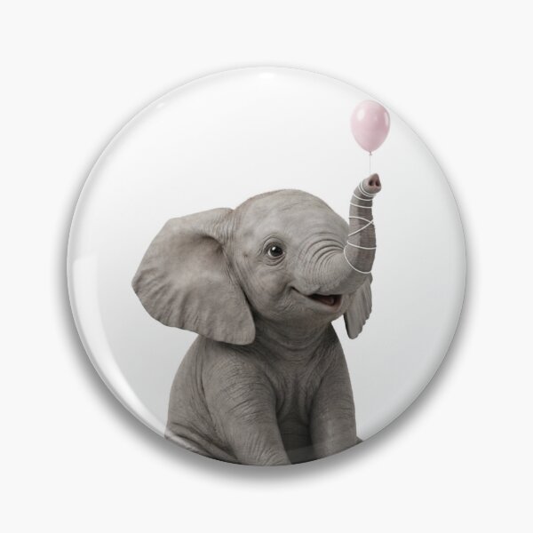 Item preview, Cute Baby Elephant with Tiny Balloon 3D Art designed and sold by meghnad.
