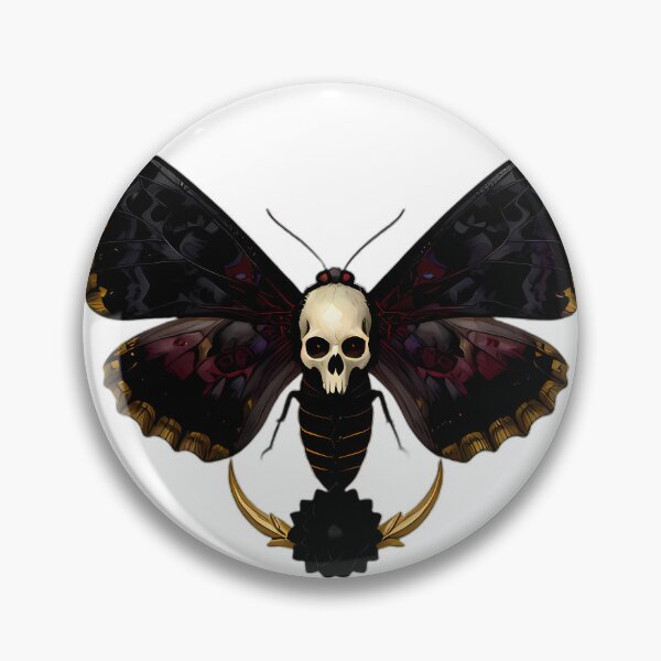 Item preview, Gothic Deaths Head Hawkmoth Gold Crescent Dahlia designed and sold by IllumeInk.