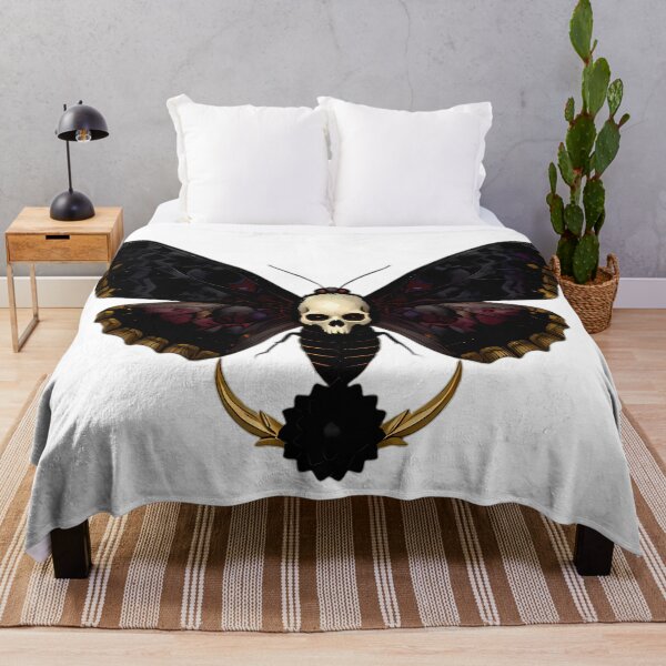 Item preview, Gothic Deaths Head Hawkmoth Gold Crescent Dahlia designed and sold by IllumeInk.