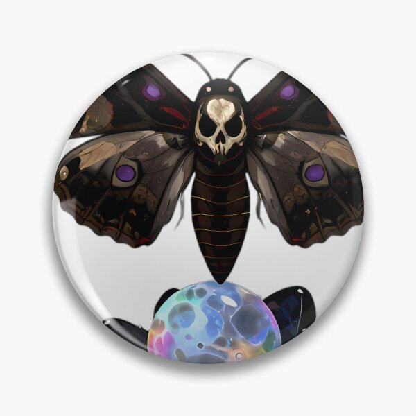 Item preview, Gothic Deaths Head Hawkmoth Moonstone Crystal designed and sold by IllumeInk.